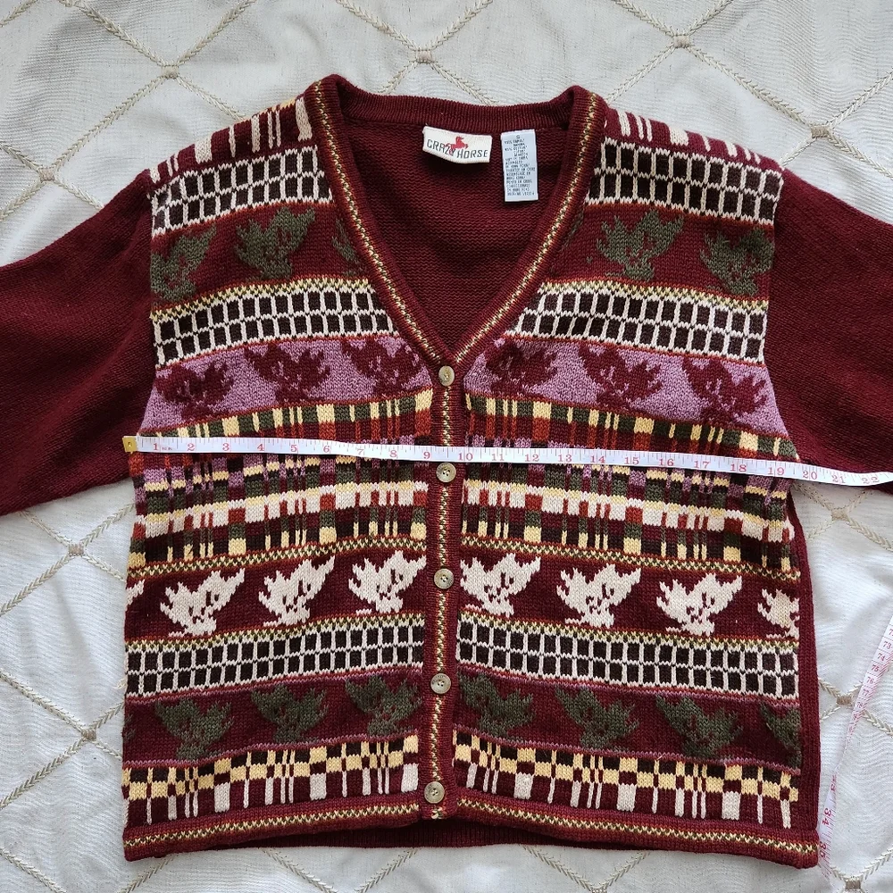 Crazy‎ Horse Women’s Cardigan Sweater Sz Small Cottagecore